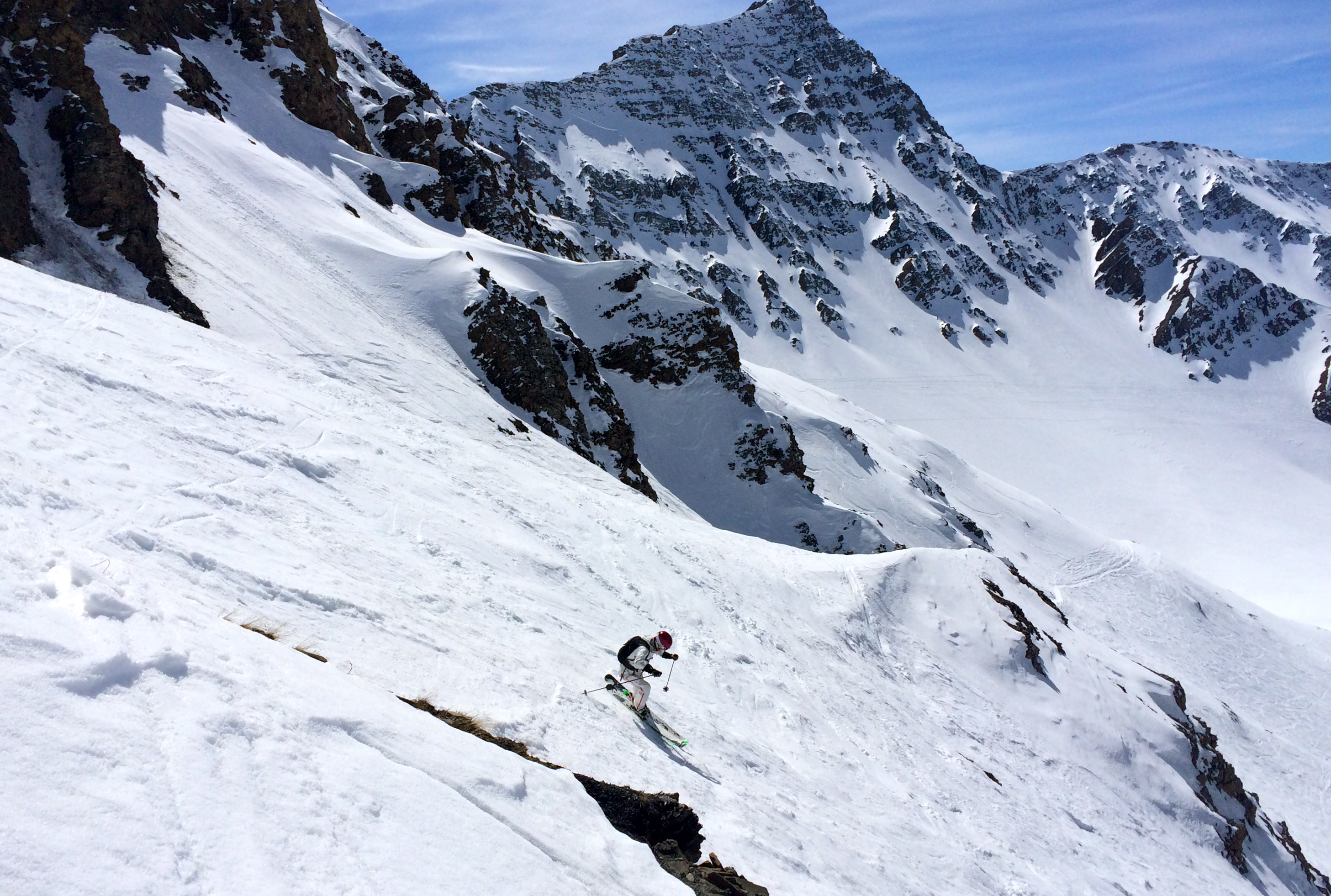 Skier going off piste