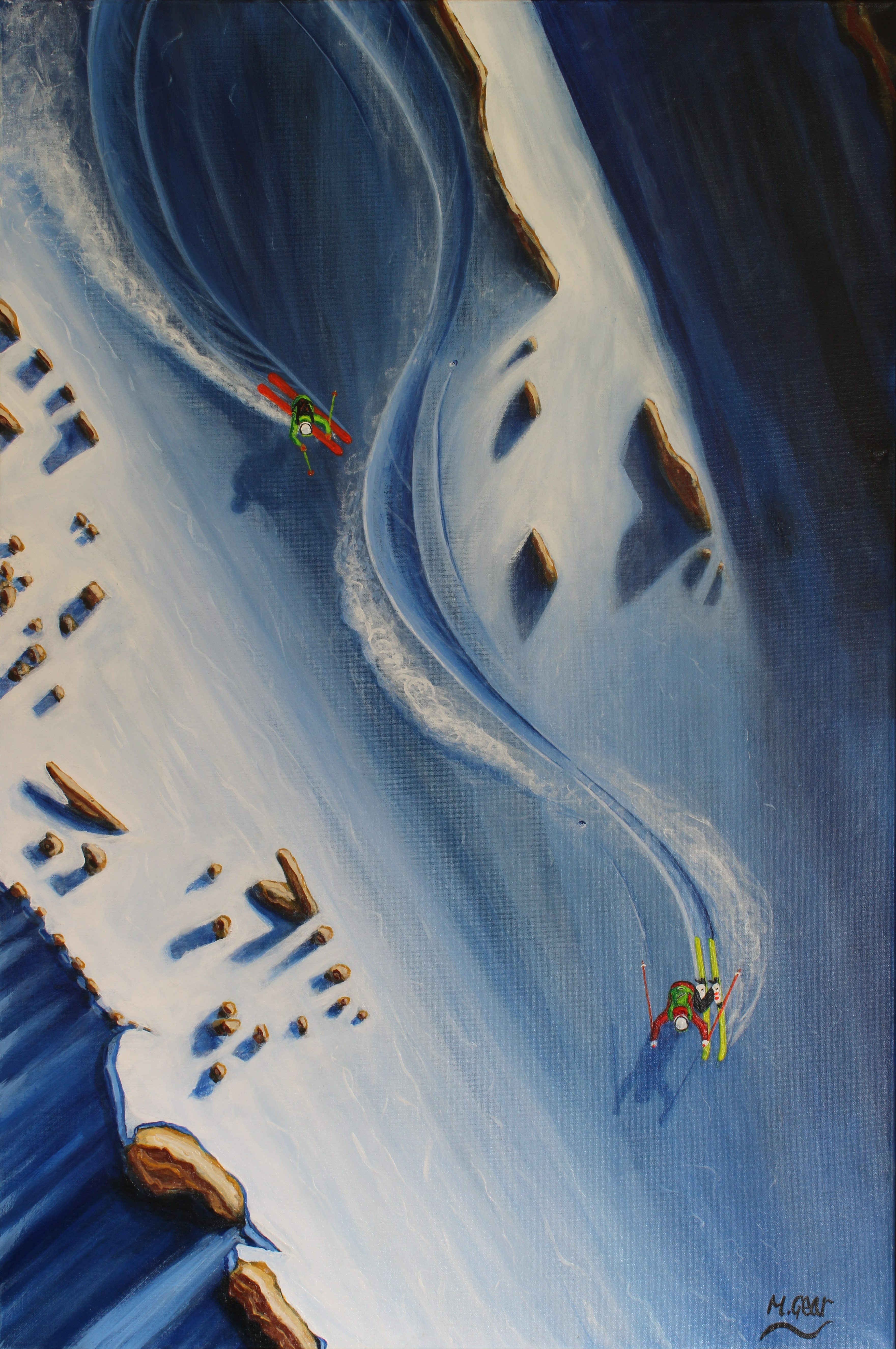Ski Chalet & Skiing Lodge Art